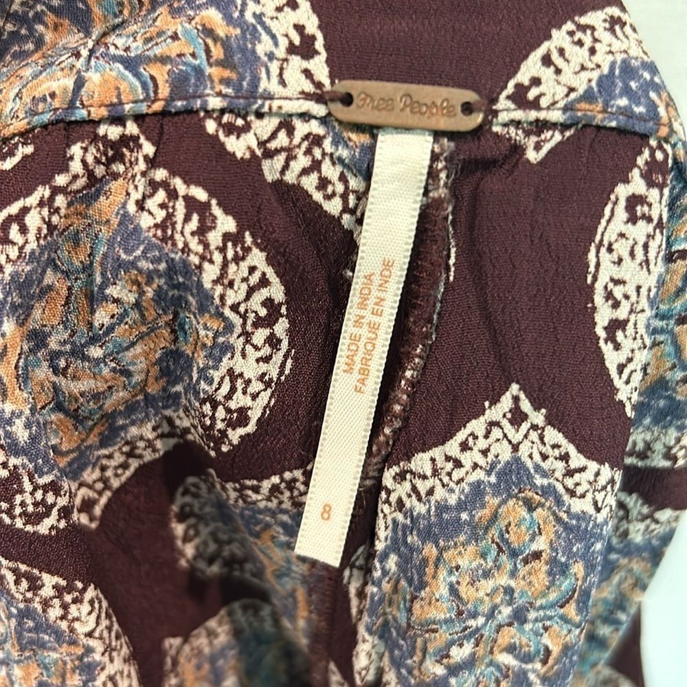 Free People Extreme Faux Wrap Shorts Eggplant Purple Print - Picture 5 of 5